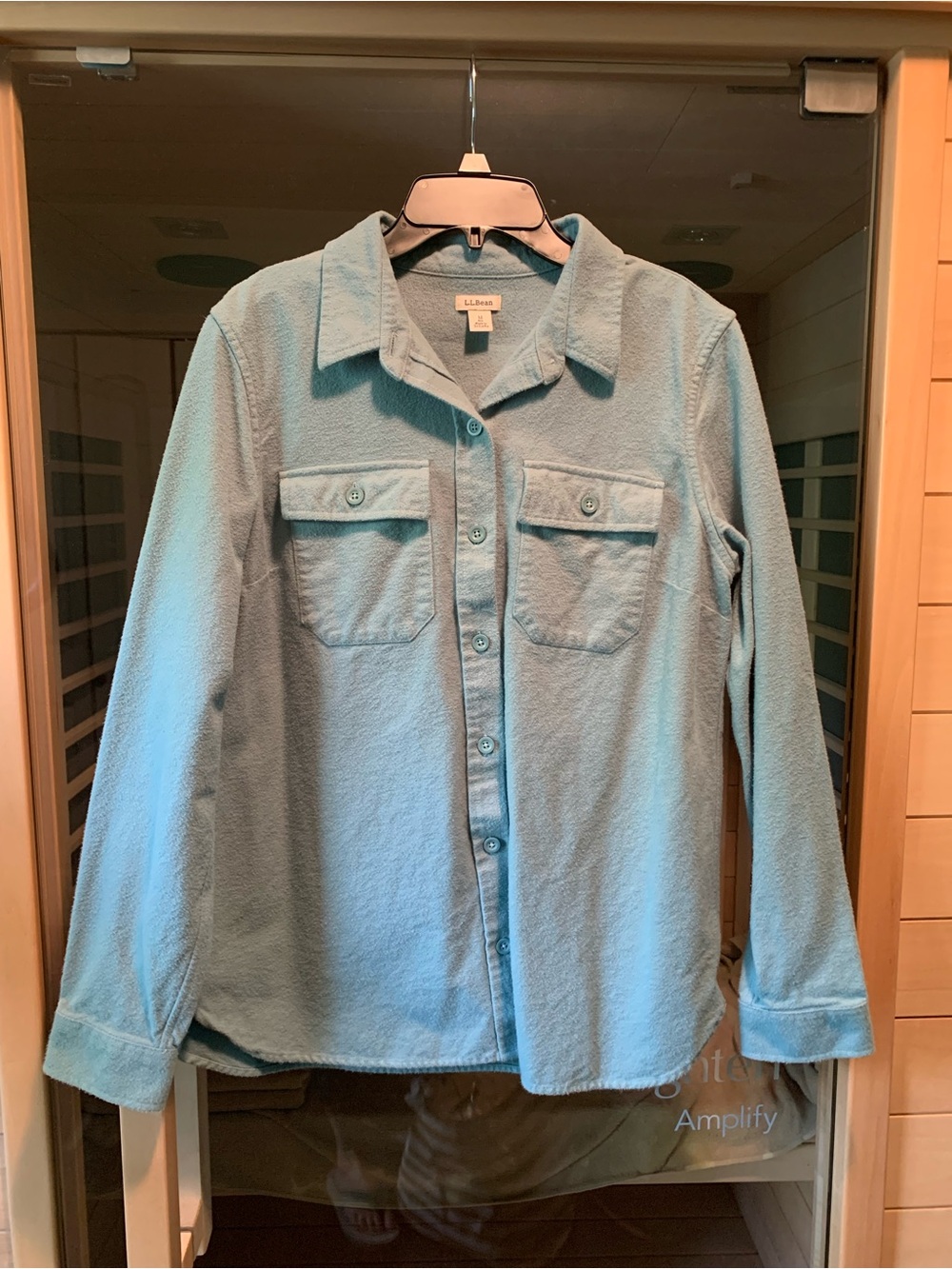 L.L. Bean Light Blue Women's Button-Down Shirt Jacket
